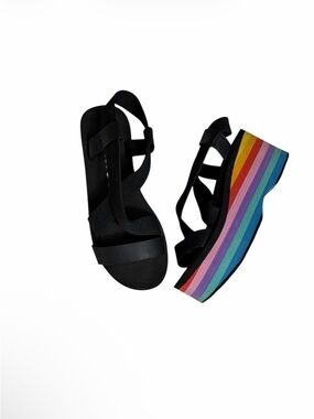 Rocket dog Eva Rainbow wedge platform sandals size 7 /38